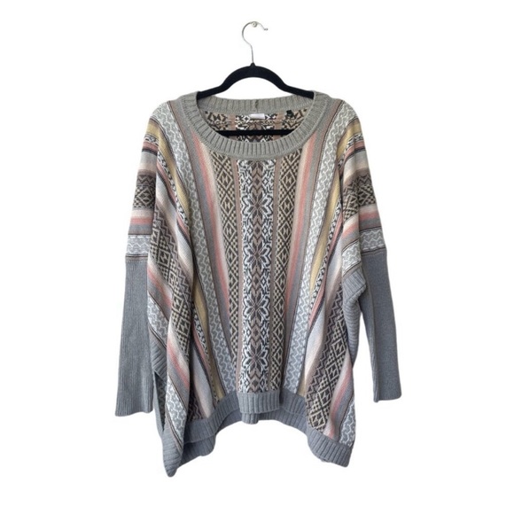 CAbi Fair Isle Sweater/Poncho Style 3121 - Picture 2 of 4